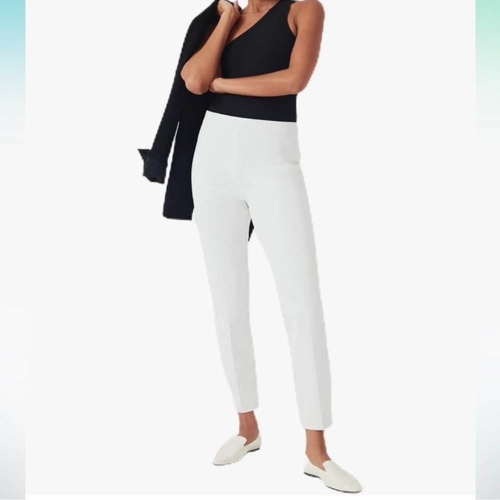 Spanx On-the-Go Slim Straight Ankle Pant 20372Q Classic White Petite XLarge